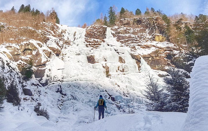 Cascate Nardis in Inverno in Trentino