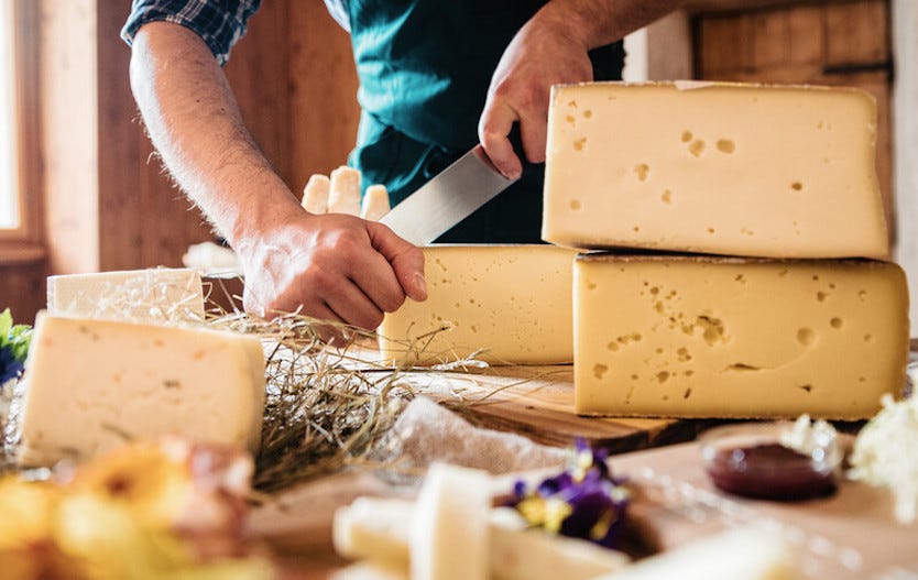 Formaggi tipici del Trentino: Vezzena, Asiago, Puzzone di Moena, Trentingrana